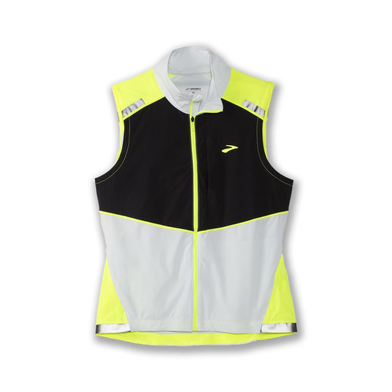 Brooks Carbonite Women's Running Vest - Icy Grey/Black/NIghtlife/GreenYellow (78041-QFDO)